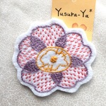春色＊花モチーフの刺繍ブローチ＊