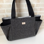 ☆オーダー品【送料無料】脇ポケット付トートバッグ☆特大サイズ(杢調ツイード)