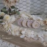 ❁まぁるいお花のヘアクリップ(大)┈モカグレー×シナモン┈❁
