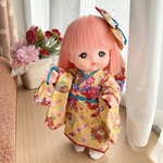 メルちゃんの着物セット*黄色に花々