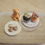 ミニチュアクマカロンとクマフィンのセット