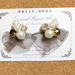 08シフォンビジューピアス