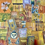 (再販×4)アンティークブック(yellow)紙ものセット＊コラージュ素材＊ジャンクジャーナル