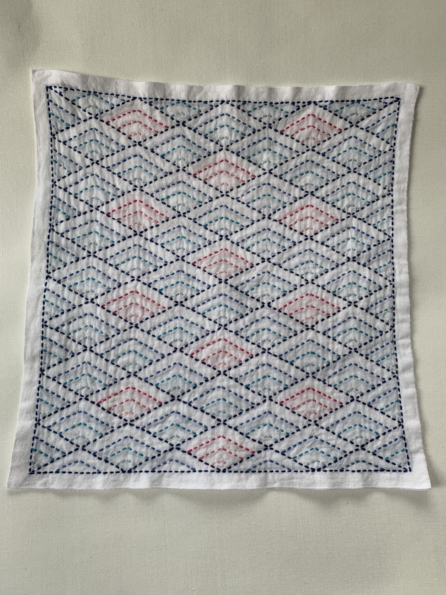 刺し子ふきん💠枡刺し💠 - harui0712 | minne 国内最大級の