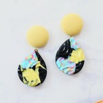 パステルカラー＋ブラックのしずく型ピアス