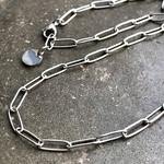 1本 55cm 304ステンレス オーバルチェーンペーパークリップチェーン ネックレス プレート付き Y字 ステンレス 金属アレルギー対応 シルバー 素材 パーツ 再販