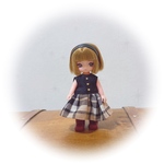 【再販】ブラウンチェック柄ワンピ☆ミキマキちゃん専用☆アウトフィット☆ハンドメイド 