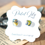 No.42634 ニュアンスマーブル 小ぶり レジン 樹脂ピアス made by PISTOL LILY