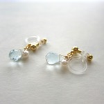 ノンホールピアス＊アクアマリン