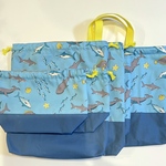 【s11*様オーダー品】海の生き物6点セット　レッスンバッグ　上靴入れ　キルティング  巾着袋