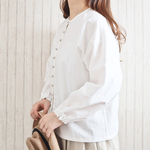 【受注製作】tidyブラウス(ホワイト)｜低身長さんのためのナチュラル服ELLIE(エリー)