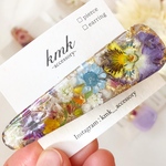 お花畑　ヘアクリップ　レジンヘアクリップ　レジンアクセサリー　レジンアクセ　クリップ　ドライフラワー