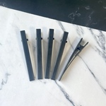 10個【6cm 細身 やっとこピン】ブラック ヘアクリップ 土台 ヘアピン ヘアアクセサリー パーツ ヘア金具 ◎parts-hair-01black