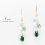 グラデーションドロップ~GREEN~(747) ピアス/イヤリング/ノンホールピアス/樹脂ピアス