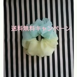 3月末まで期間限定！送料無料☆春シュシュ  パステルグリーン×パステルイエロー