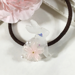 桜兎　　白兎　ヘアゴム　レジン