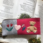 🧸felt  de patchworkテディベアのペンケース🧸