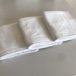 【受注製作＊送料無料】ハンドメイド ガーゼハンカチ 16×16 無地 白 ホワイト 3枚セット