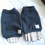 犬服！Msize！チェック重ね着