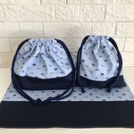 ランチセット✩.*˚ネイビー車柄 お弁当袋・コップ袋・ランチョンマット