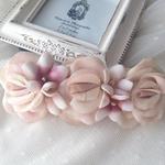 FLORA::バラとスミレのバレッタ　pink×rose