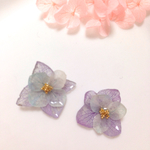 ひとひらあじさいピアス、イヤリング