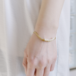 brass x pearl「case」真鍮バングル　淡水パール