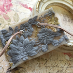 インド刺繍 リボン ポニーフック ラップリボン リボンラップ ブルー×ピンク