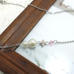 再販・パールとお花の春ネックレスピンク/ステンレス