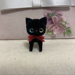 小さなオッドアイ黒猫ちゃん　モールアート　モールベア 