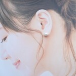 ナチュラルバロックパール 1粒ピアス シンプル 淡水パール