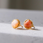サンストーンのプチ鉱石ピアス💎