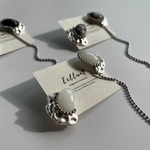 ニュアンス アシンメトリーピアス  ＊ロングピアス　アシンメトリー　シルバー　ボールチェーン