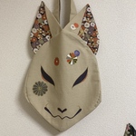 稲荷狐の狐面トートバック・鞠小花