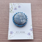 ビーズ刺繍 デニム ライトブルー【1115】