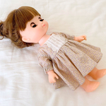 メルちゃん・ソランちゃんサイズ＊前ヨークのナチュラルワンピース