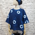 藍染五分袖Tシャツ
