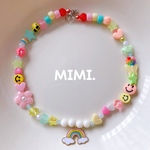 レインボーチャーム付き🌈キッズビーズネックレス☁️ビーズチョーカー🌈/MIMI.