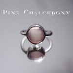 New『Pink Chalcedony』の世界でひとつの天然石リングsilver925 + ロジウムコーティング