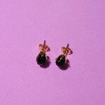 【再販】スターカット モリオン 天然石 ステンレス 立て爪 スタッドピアス