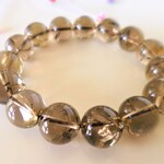 💛希少🌈虹色に輝くオールレインボー🌈大地のエネルギー★波動吸収★邪気払い☆高品質ＡＡＡ☆スモーキーアイリスクォーツ☆　☆大珠１２ｍｍ☆　☆１５ｃｍ☆