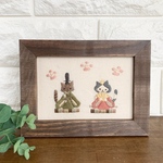 ひにゃ祭り(=・x・=)刺繍アート＊アンティーク＊ひな祭り