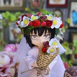 小人の花冠（苺のウェディング・ベール）オビツ11サイズ　布花