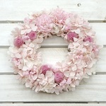 【セール】プリザーブドフラワーリース『やさしいピンク①』