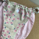 Wガーゼ使用【ピンクの小花】浅ばき、深ばき、S〜3L、ふんどしパンツ  リンパよけショーツ 下着 普段ばき mameパンティ