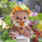ハニーベア・カスタム・薔薇のアーチ（ココア・ミモザ）