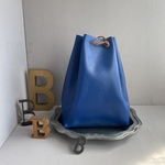 ■mountain bag レザー巾着バックロイヤルブルー■
