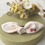 いちご刺繍リボンヘアゴム