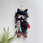2070❤️ふわもこ黒猫chanチャームストラップ