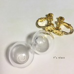 【日本製】ガラスドーム イヤリング 16mm ゴールド【1mm刻みオーダー可】